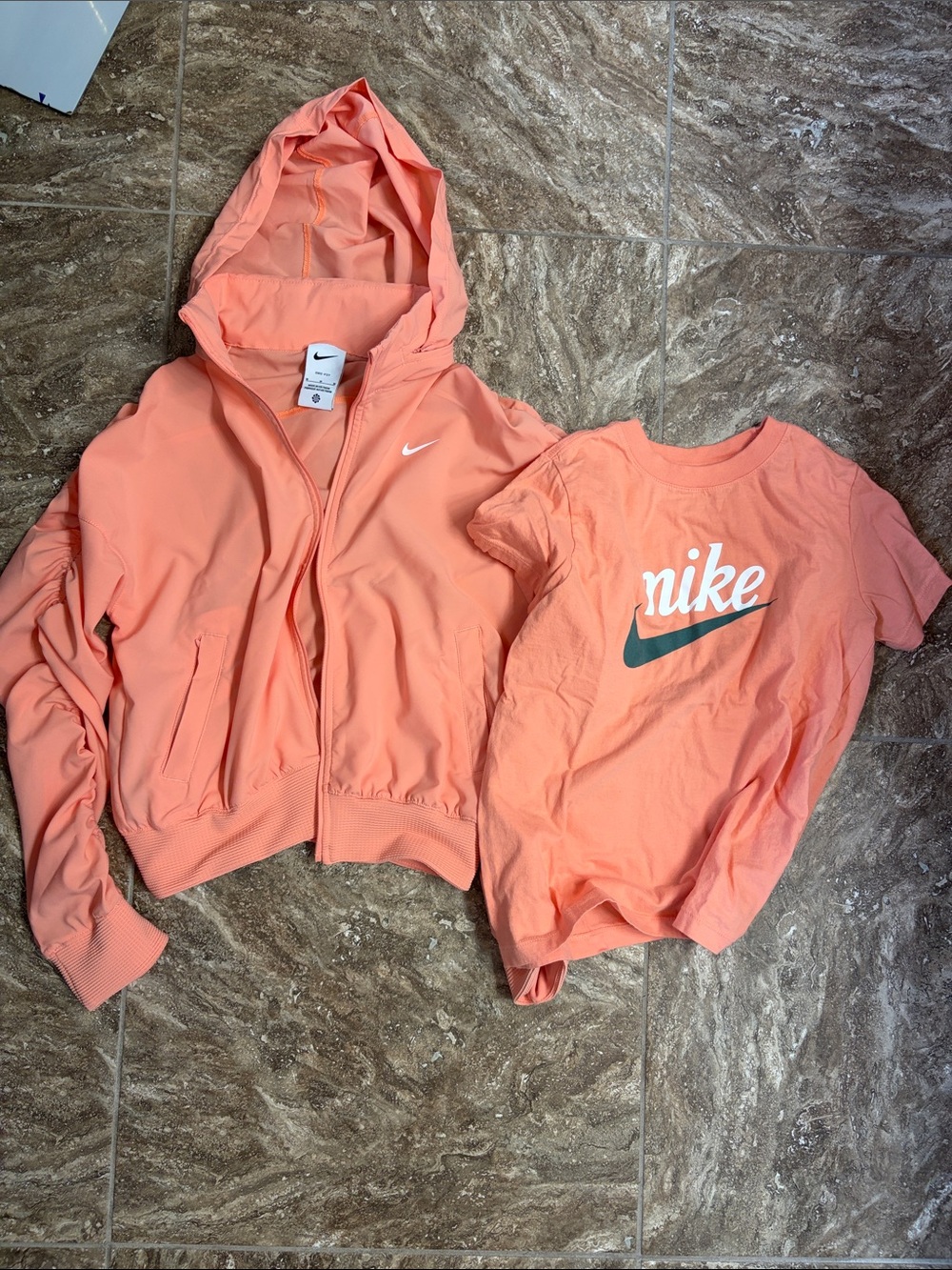 Nike Women's Peach Hooded Bomber Jacket